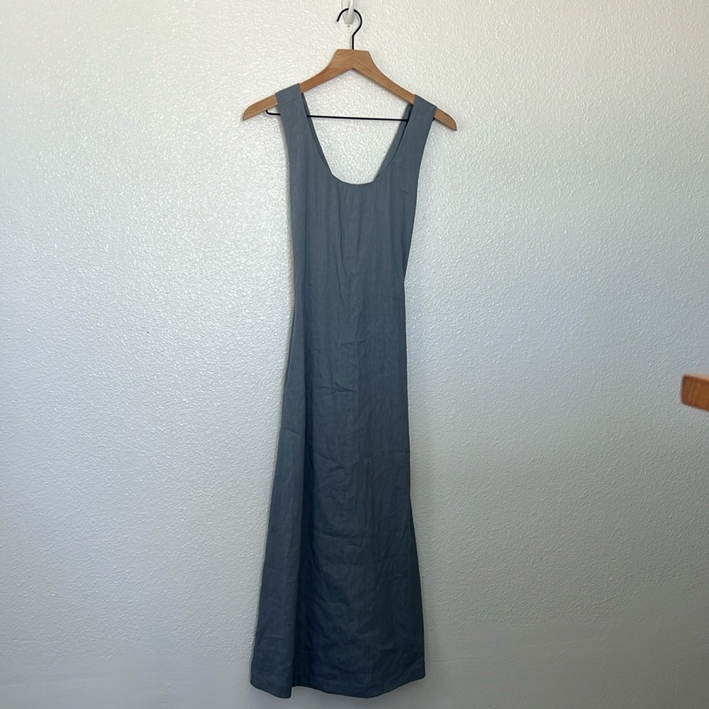 Theory Midi Shift Dress Caliver Vlorine Linen In Blue Brisk Dress